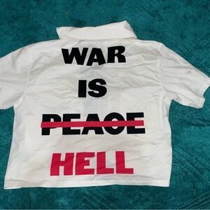 Men’s War is Hell Graphic Button Up